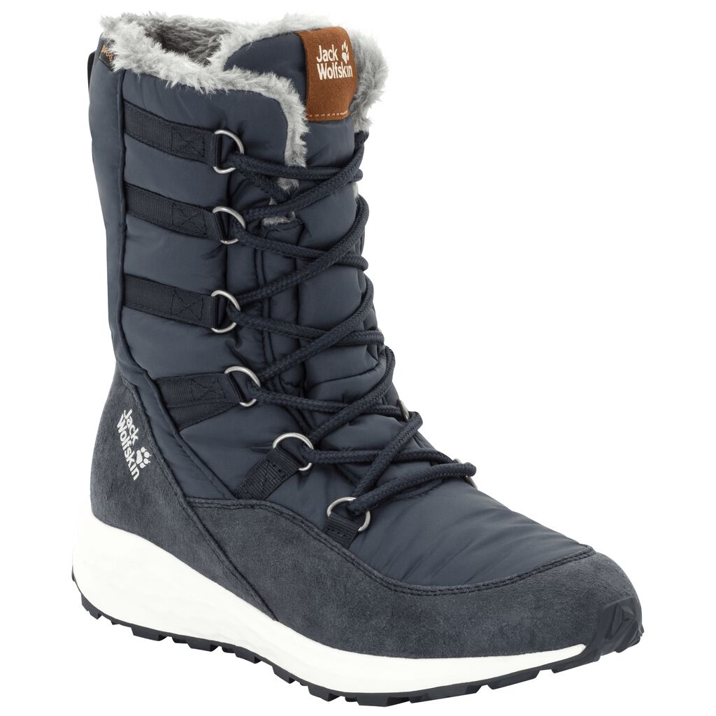 Jack Wolfskin NEVADA TEXAPORE HIGH Chaussures Femme Bleu Foncé/Blanche - QFPICHY-79